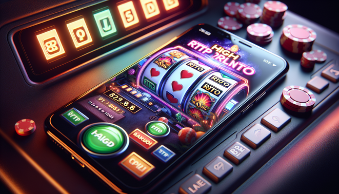 alt_text: Cover image on RTP and selecting high RTP slots, featuring a smartphone and slot machine elements.