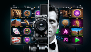 alt_text: A cinematic split-screen image comparing Pragmatic Play and PG Soft slot games on Rockstar66.